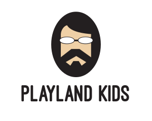 Hipster Man Beard logo design