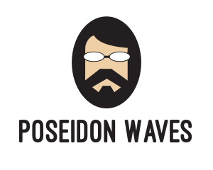 Hipster Man Beard logo design