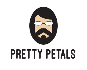 Hipster Man Beard logo design