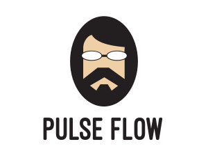 Hipster Man Beard logo design