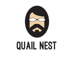 Hipster Man Beard logo design