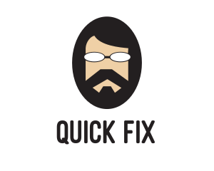 Hipster Man Beard logo design