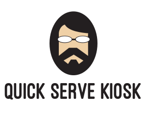 Hipster Man Beard logo design