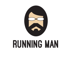 Hipster Man Beard logo design