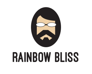 Hipster Man Beard logo design