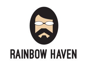 Hipster Man Beard logo design