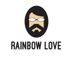 Hipster Man Beard logo design