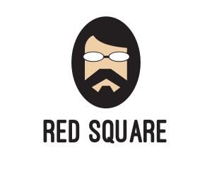 Hipster Man Beard logo design