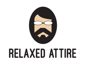 Hipster Man Beard logo design