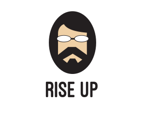 Hipster Man Beard logo design