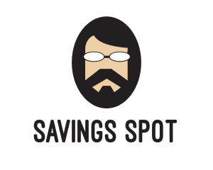 Hipster Man Beard logo design