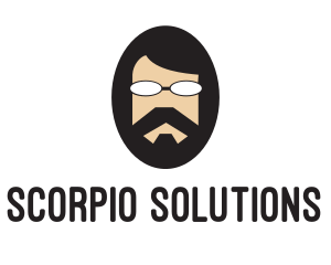 Hipster Man Beard logo design