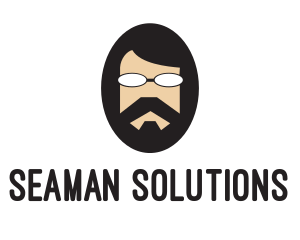 Hipster Man Beard logo design