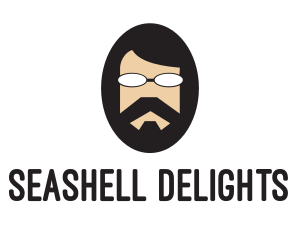 Hipster Man Beard logo design