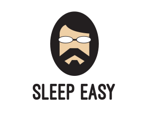 Hipster Man Beard logo design