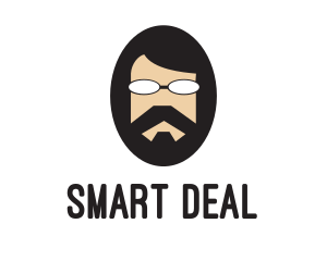 Hipster Man Beard logo design