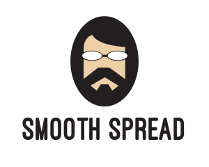 Hipster Man Beard logo design