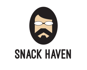 Hipster Man Beard logo design