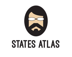 Hipster Man Beard logo design