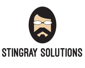 Hipster Man Beard logo design