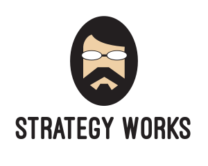 Hipster Man Beard logo design