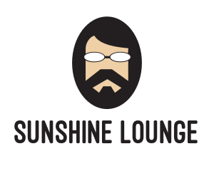 Hipster Man Beard logo design