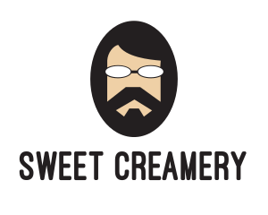 Hipster Man Beard logo design