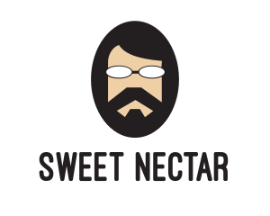 Hipster Man Beard logo design