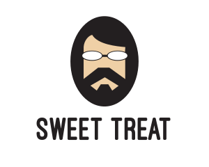 Hipster Man Beard logo design