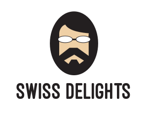 Hipster Man Beard logo design