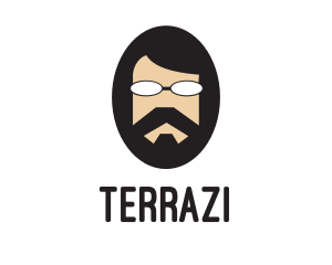 Hipster Man Beard logo design