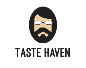 Hipster Man Beard logo design