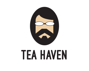 Hipster Man Beard logo design