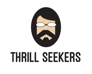 Hipster Man Beard logo design