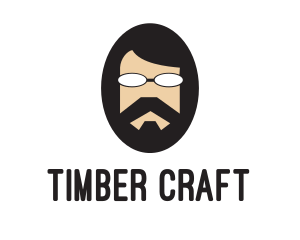 Hipster Man Beard logo design