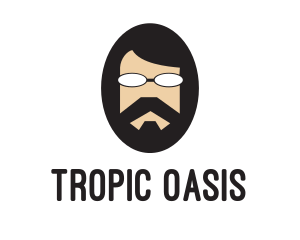 Hipster Man Beard logo design