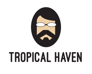 Hipster Man Beard logo design