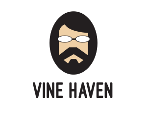 Hipster Man Beard logo design