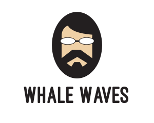 Hipster Man Beard logo design