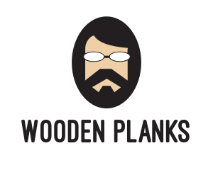 Hipster Man Beard logo design