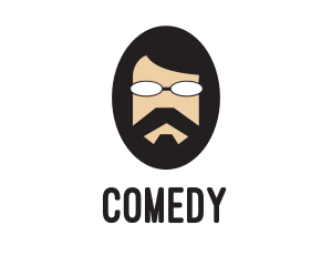 Hipster Man Beard logo design