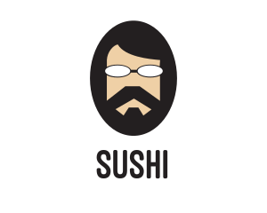 Hipster Man Beard logo design