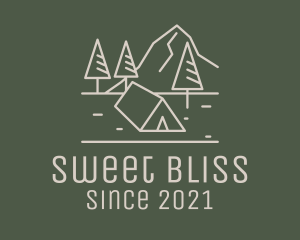 Resort - Nature Glamping Line Art logo design