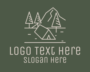 Nature Glamping Line Art Logo