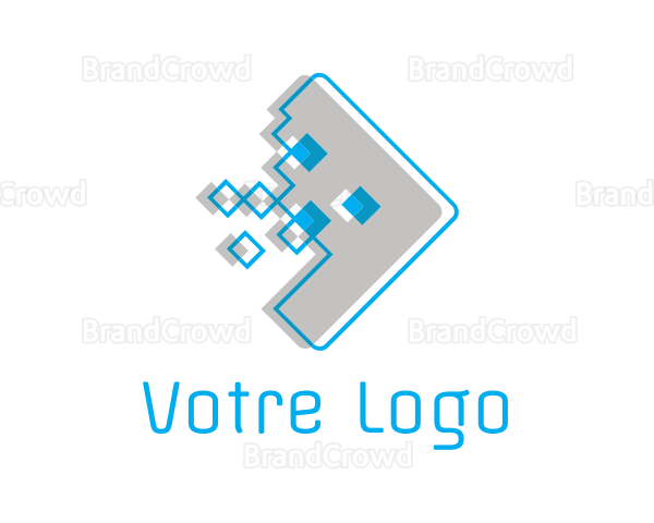 Digital Pixel Arrow Logo