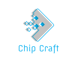 Chip - Digital Pixel Arrow logo design