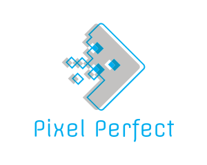 Digital Pixel Arrow logo design