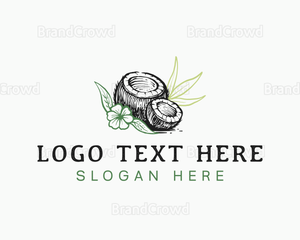 Coconut Flower Fruit Logo