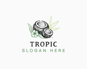 Coconut Flower Fruit logo design