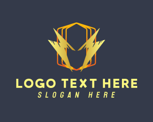 Power Plant - Hexagon Lightning Power logo design